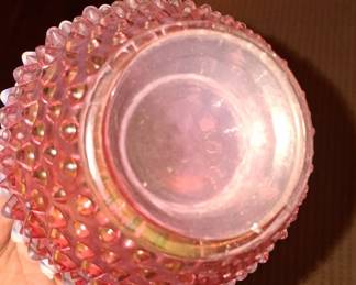 Fenton Cranberry Opalescent Hobnail Pitcher B second image