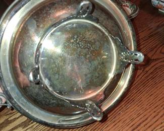 SilverPlated Footed Serving Bowl with Handles second image