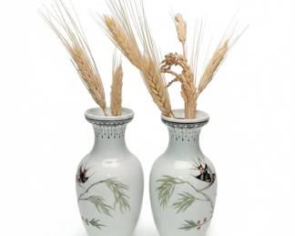 Pair of Chinese Porcelain Bud Vases
