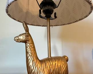 Vintage Brass Llama Table Lamp third image