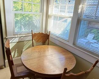 Victorian Era Oak Dining Set with Mixed Chairs