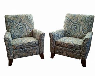 LaZBoy Paisley Recliner Pair