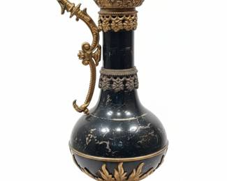 Victorian Style Ormolu and Glass Ewer