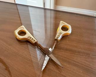 Vintage Damascene Style Decorative Scissors second image