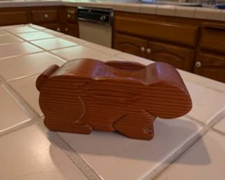 Vintage Wooden Rabbit Bandsaw Box