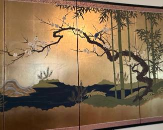 Japanese FourPanel Gold Leaf Byobu Screen or L W fourth image