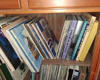Vintage Vinyl Record Collection and Art Reference Books