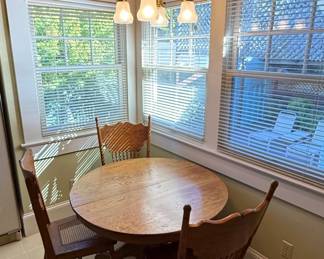 Victorian Era Oak Dining Set with Mixed Chairs second image