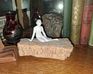 Vintage German Porcelain Bathing Beauty Figurine