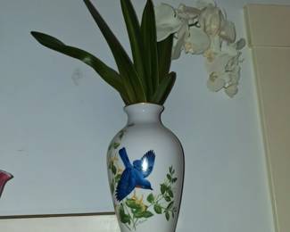 A.J. Rudisill The Bluebirds of Summer Porcelain Vase