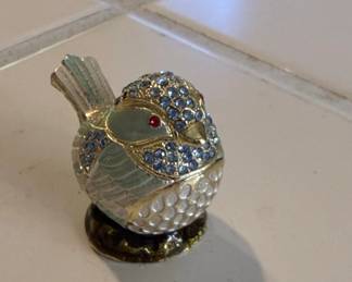 Enameled Bird Trinket Box