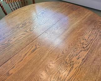 Victorian Era Oak Dining Set with Mixed Chairs third image