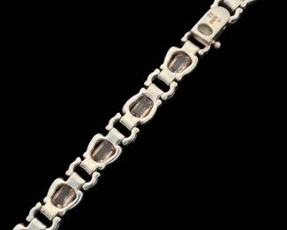 Sterling Silver and Gemstone Link Bracelet second image