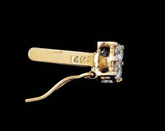 k Yellow Gold and Diamond Cluster Tennis Bracelet second image