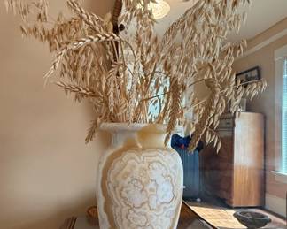 Vintage Banded Onyx Marble Vase