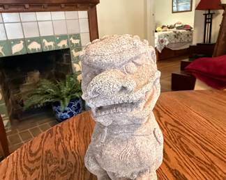 Carved Stone Foo Dog Statue second image