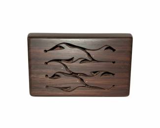 Vintage Rosewood Carved Incense Burner Box