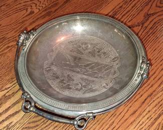 SilverPlated Footed Serving Bowl with Handles