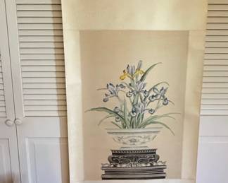 Vintage Japanese Iris Kakejiku Scroll
