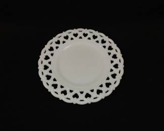 Westmoreland Milk Glass ForgetMeNot Lattice Edge Plate