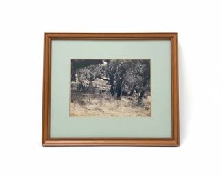 Vintage Landscape Photograph with Deer