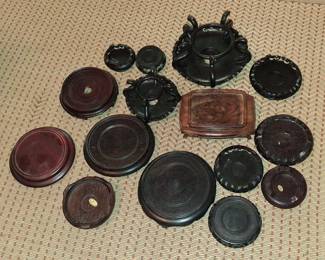 Collection of Vintage Asian Hardwood Display Stands