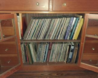 Collection of Vintage Vinyl Records and Art Books