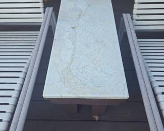 Rectangular StoneTop Side Table
