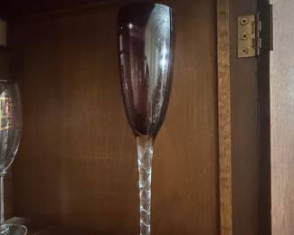 Vintage Amethyst Glass Champagne Flute