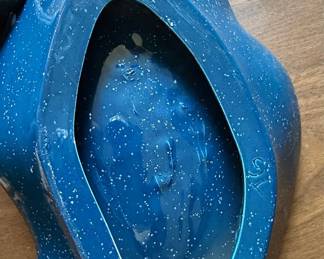 Vintage Speckled Blue Ceramic Ashtray