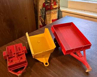 Vintage Pressed Steel Farm Toy Trailers