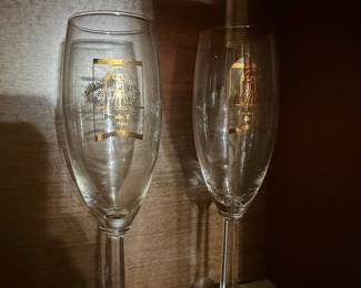 Vintage Promotional Champagne Flutes