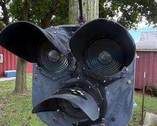 Vintage Railroad Crossing Signal Light Assembly