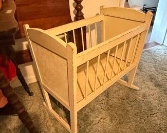 Vintage Wooden Doll Cradle