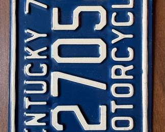 Vintage 1977 Kentucky Motorcycle License Plate