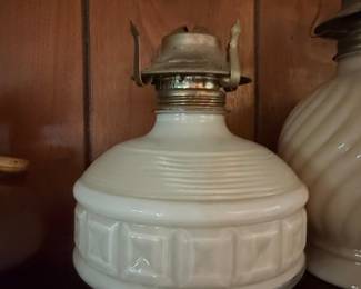 Vintage Milk Glass Oil Lamp Base