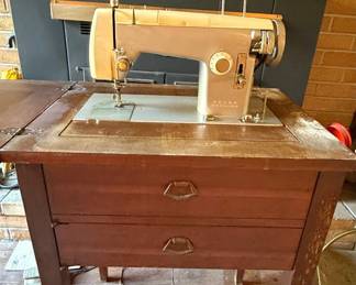 Vintage Sears Kenmore Model 158.523 Sewing Machine in Cabinet