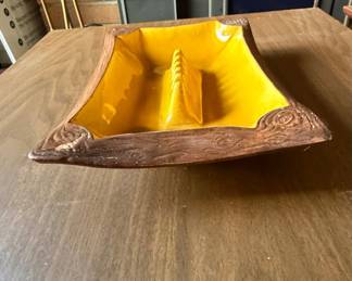 Vintage California Pottery Faux-Bois Ashtray
