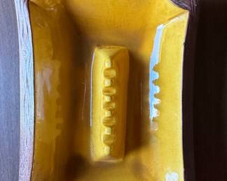 Vintage California Pottery Faux-Bois Ashtray