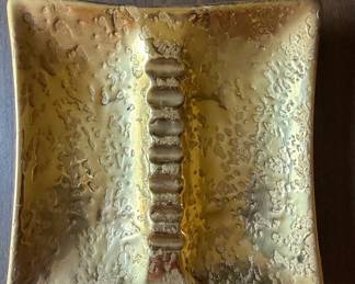 Vintage Weeping Gold Ceramic Ashtray