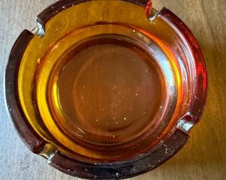 Vintage Bormioli Amber Glass Ashtray