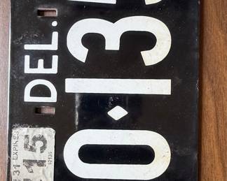 Vintage Delaware Porcelain License Plate
