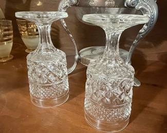 Vintage Cut Glass Footed Tumblers