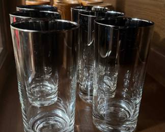 Vintage Mid-Century Silver Fade Highball Glasses