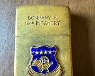 Vintage Military Vulcan Lighter Company B 19th Infantry