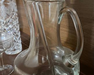 Vintage Glass Pitcher with Stirrer