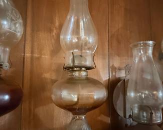Vintage Clear Glass Kerosene Oil Lamp
