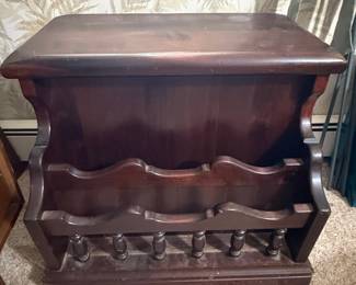 Vintage Wood Magazine Rack Side Table