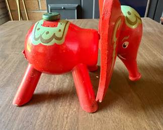 Vintage Wooden Elephant Toothpick Holder