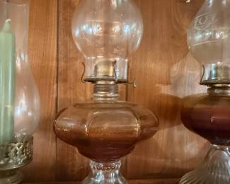 Vintage Clear Glass Oil Lamp